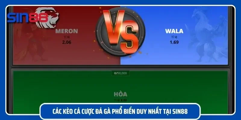 Các kèo đá gà phổ biến độc quyền tại đây