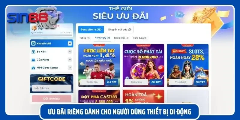 Khuyến mãi độc quyền khi cài đặt ứng dụng