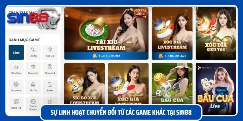 Linh hoạt chuyển đổi game chơi với nhau